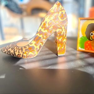 Jessica Simpson Faux Fur Animal Print pointed toe heel